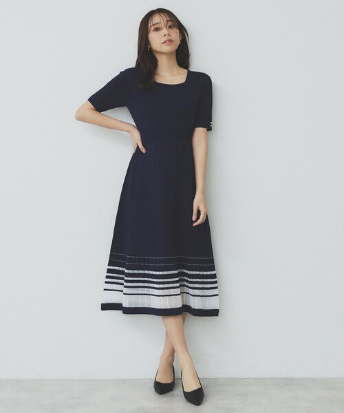 index(インデックス)の「シアーラインニットワンピース【UV/洗濯機洗い可】(ワンピース・レディース・ネイビー/ライトパープル/オレンジ系/ナチュラル・36/38/40/42)」の21枚目の写真