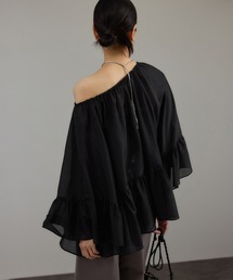 SALON　adam et rope' アダムエロペ 黒トップス　ブラウス サロン アダム エ ロペ SALON adam et rope' エンブロイダリー