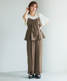 mysty woman | ［追加1］パターン切り替えストレートパンツ 497415(その他パンツ)