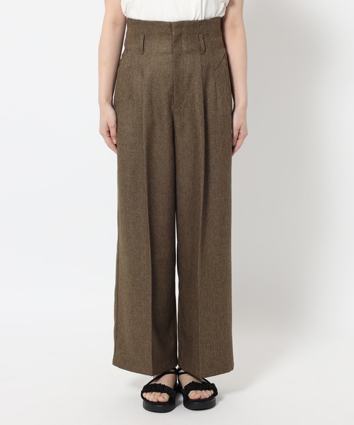 mysty woman（ミスティウーマン）の「［追加1］パターン切り替えストレートパンツ 497415（その他パンツ・レディース・グレー/ベージュ/ブラウン・FREE）」の11枚目の写真