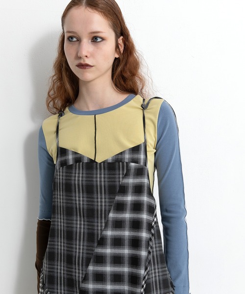 AULA AILA(アウラアイラ)の「カラーブロックトップス(Tシャツ/カットソー・レディース・ブラック/ブルー/ライトグレー・0)」の1枚目の写真