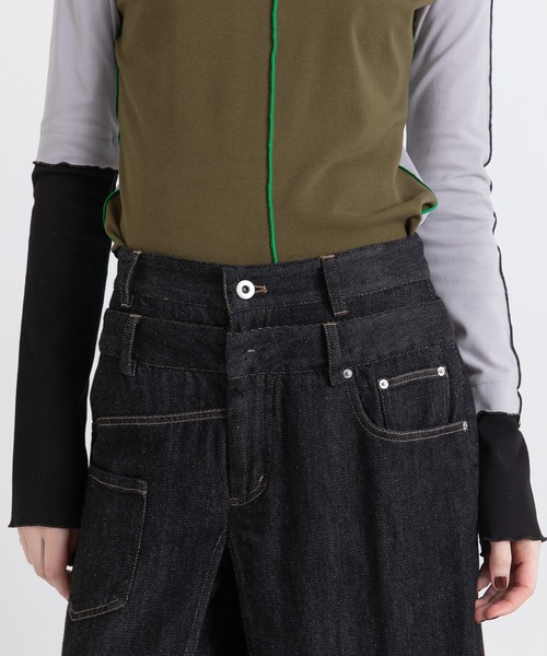 AULA AILA(アウラアイラ)の「カラーブロックトップス(Tシャツ/カットソー・レディース・ブラック/ブルー/ライトグレー・0)」の21枚目の写真