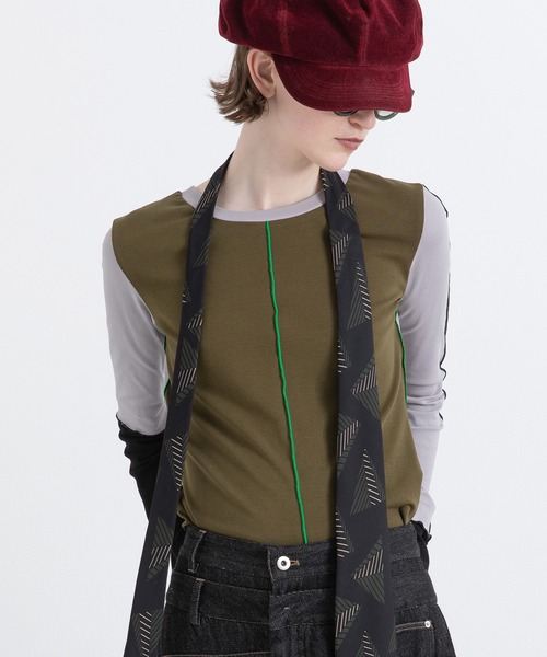 AULA AILA(アウラアイラ)の「カラーブロックトップス(Tシャツ/カットソー・レディース・ブラック/ブルー/ライトグレー・0)」の19枚目の写真