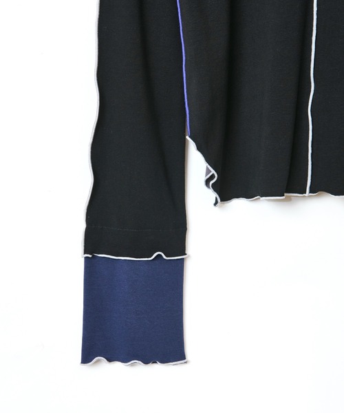 AULA AILA(アウラアイラ)の「カラーブロックトップス(Tシャツ/カットソー・レディース・ブラック/ブルー/ライトグレー・0)」の13枚目の写真