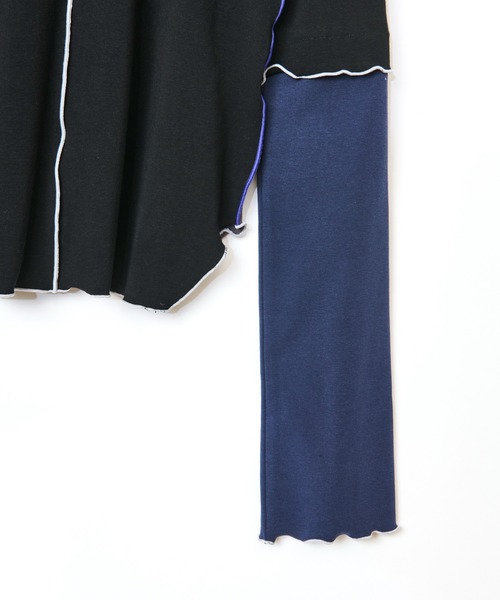 AULA AILA(アウラアイラ)の「カラーブロックトップス(Tシャツ/カットソー・レディース・ブラック/ブルー/ライトグレー・0)」の12枚目の写真