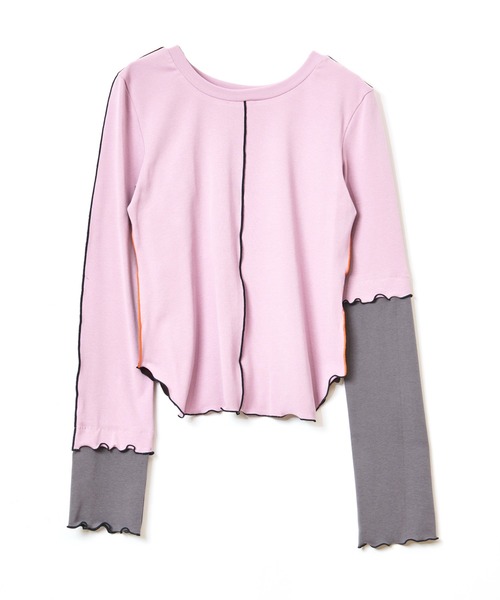 AULA AILA(アウラアイラ)の「カラーブロックトップス(Tシャツ/カットソー・レディース・ブラック/ブルー/ライトグレー・0)」の9枚目の写真