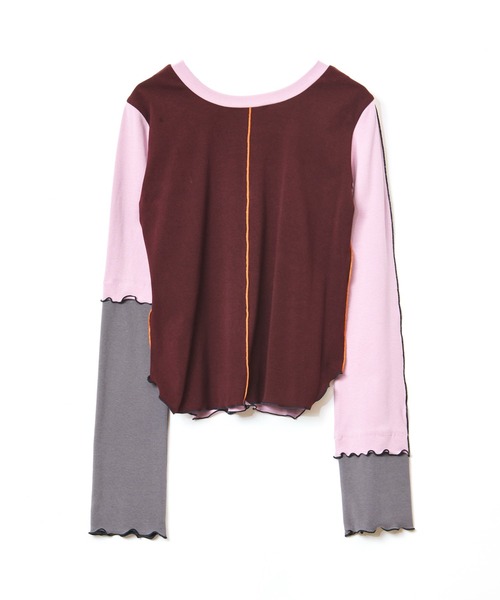 AULA AILA(アウラアイラ)の「カラーブロックトップス(Tシャツ/カットソー・レディース・ブラック/ブルー/ライトグレー・0)」の8枚目の写真