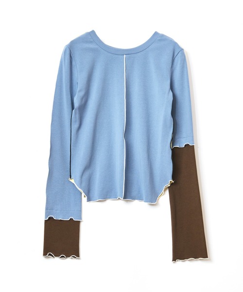 AULA AILA(アウラアイラ)の「カラーブロックトップス(Tシャツ/カットソー・レディース・ブラック/ブルー/ライトグレー・0)」の7枚目の写真