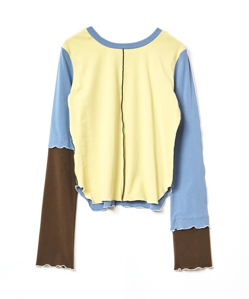 AULA AILA(アウラアイラ)の「カラーブロックトップス(Tシャツ/カットソー・レディース・ブラック/ブルー/ライトグレー・0)」の6枚目の写真