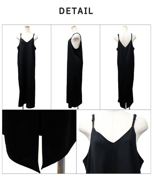 CLOTHY(クロシィ)の「【コーディネートいろいろ広がる♪】フクレキャミワンピース(ワンピース・レディース・チャコールグレー/ブラック・MEDIUM)」の4枚目の写真