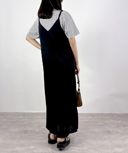 CLOTHY(クロシィ)の「【コーディネートいろいろ広がる♪】フクレキャミワンピース(ワンピース・レディース・チャコールグレー/ブラック・MEDIUM)」の22枚目の写真