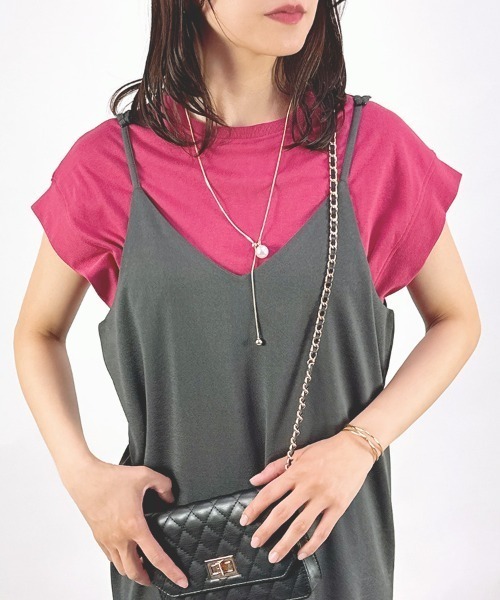 CLOTHY(クロシィ)の「【コーディネートいろいろ広がる♪】フクレキャミワンピース(ワンピース・レディース・チャコールグレー/ブラック・MEDIUM)」の21枚目の写真