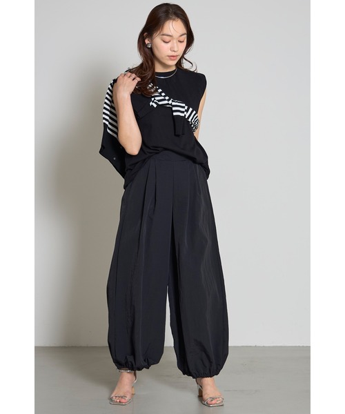 &. NOSTALGIA（アンドドットノスタルジア）の「バルーンノースリTシャツ（Tシャツ/カットソー・レディース・ブラック/オフホワイト/ネイビー・M）」の4枚目の写真