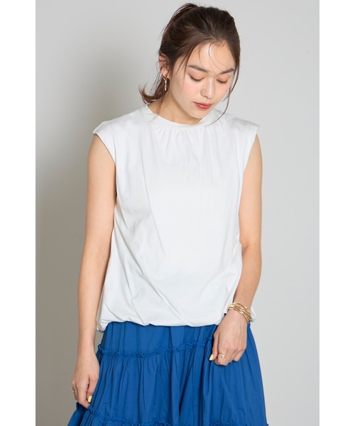 &. NOSTALGIA（アンドドットノスタルジア）の「バルーンノースリTシャツ（Tシャツ/カットソー・レディース・ブラック/オフホワイト/ネイビー・M）」の7枚目の写真