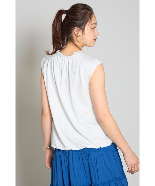 &. NOSTALGIA（アンドドットノスタルジア）の「バルーンノースリTシャツ（Tシャツ/カットソー・レディース・ブラック/オフホワイト/ネイビー・M）」の8枚目の写真