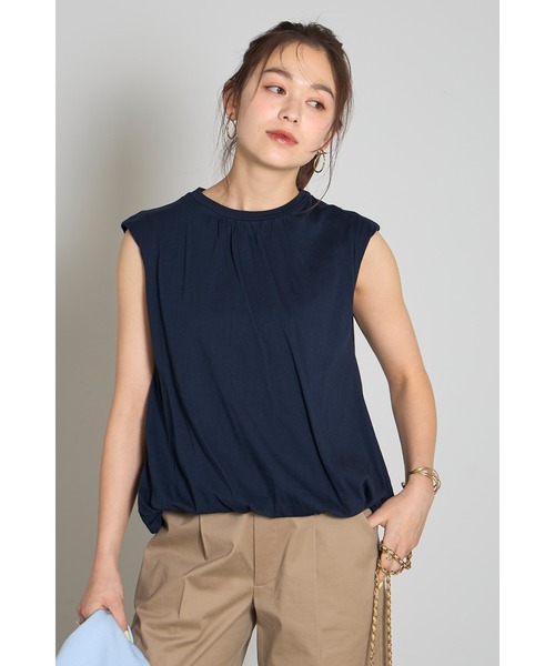 &. NOSTALGIA（アンドドットノスタルジア）の「バルーンノースリTシャツ（Tシャツ/カットソー・レディース・ブラック/オフホワイト/ネイビー・M）」の9枚目の写真