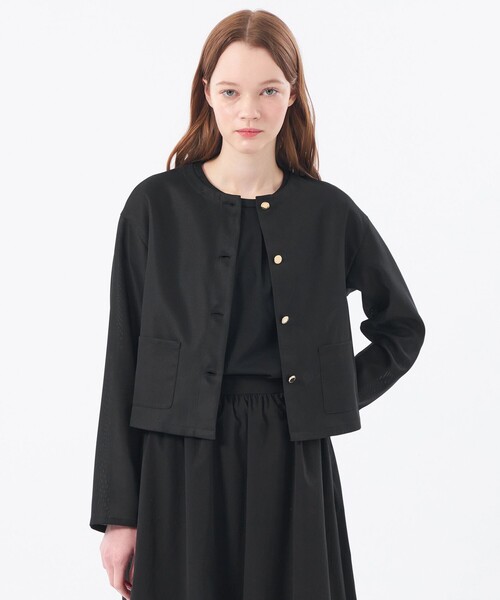 MACKINTOSH PHILOSOPHY（ﾏｯｷﾝﾄｯｼｭ ﾌｨﾛｿﾌｨｰ）の「ROYTONジャケット（カーディガン/ボレロ・レディース・ホワイト系その他/ブラック・36/40/38）」の2枚目の写真