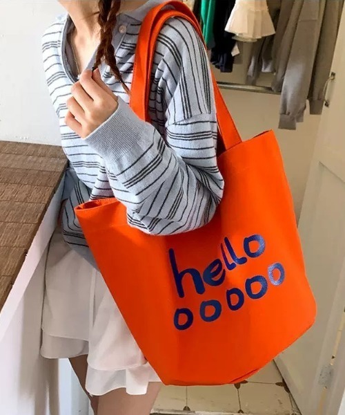 Vipoa(ヴィポア)の「helloロゴトートバッグ(トートバッグ・レディース・パープル/ブルー/ホワイト/レッド/ブラック/オレンジ/レッド系その他/ブルー系その他/グリーン系その他・FREE)」の10枚目の写真
