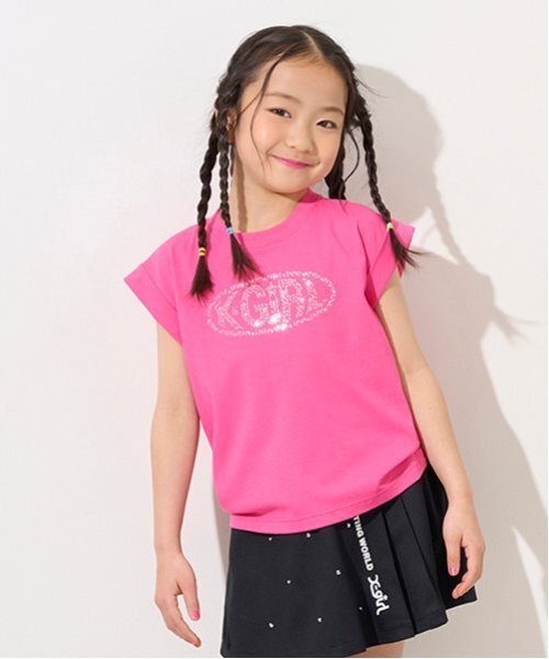 セール】ラインストーンロゴノースリーブトップス（タンクトップ