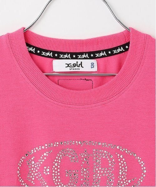 X-girl Stages(エックスガールステージス)の「ラインストーンロゴノースリーブトップス(タンクトップ・キッズ・ブラック/オフホワイト/スモークピンク・110cm/100cm/90cm/140cm/130cm/120cm)」の6枚目の写真