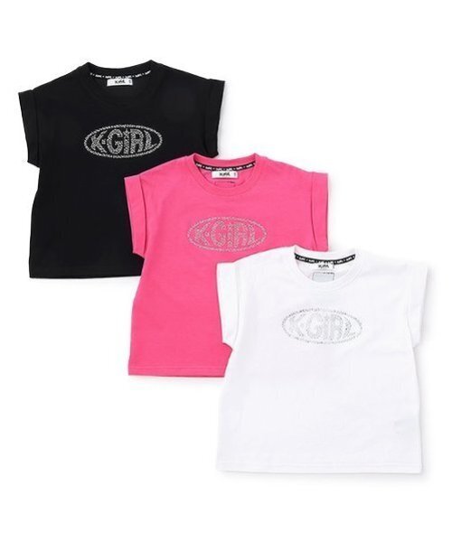 X-girl Stages(エックスガールステージス)の「ラインストーンロゴノースリーブトップス(タンクトップ・キッズ・ブラック/オフホワイト/スモークピンク・110cm/100cm/90cm/140cm/130cm/120cm)」の12枚目の写真