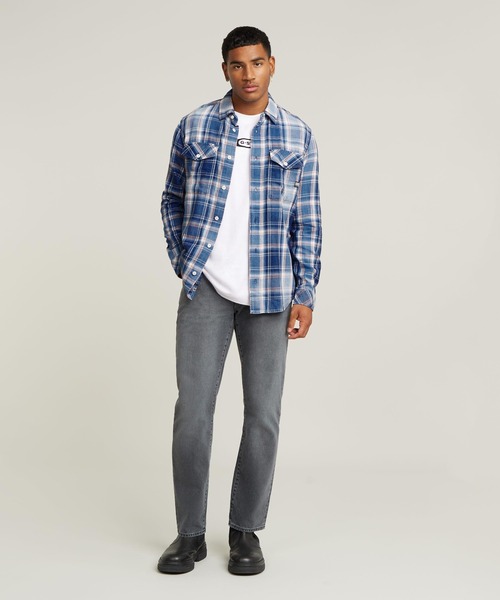 G-STAR（ジースター）の「MARINE SLIM SHIRT/ミリタリーディテールライトウェイトチェックシャツ（シャツ/ブラウス・メンズ・チェック・X-LARGE/MEDIUM/LARGE）」の4枚目の写真