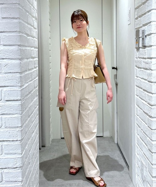 FREE'S MART(フリーズマート)の「◆ドロストリボンフレンチブラウス(シャツ/ブラウス・レディース・ブラック/ブルー/イエロー/ホワイト・FREE)」の8枚目の写真