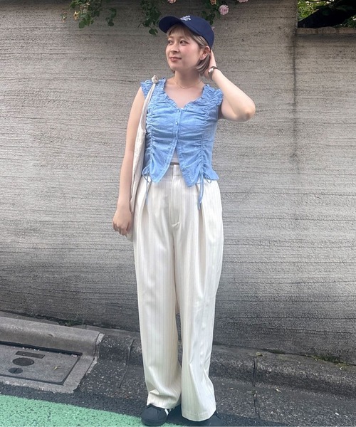 FREE'S MART(フリーズマート)の「◆ドロストリボンフレンチブラウス(シャツ/ブラウス・レディース・ブラック/ブルー/イエロー/ホワイト・FREE)」の22枚目の写真