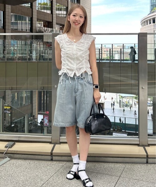 FREE'S MART(フリーズマート)の「◆ドロストリボンフレンチブラウス(シャツ/ブラウス・レディース・ブラック/ブルー/イエロー/ホワイト・FREE)」の17枚目の写真