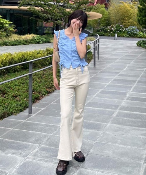 FREE'S MART(フリーズマート)の「◆ドロストリボンフレンチブラウス(シャツ/ブラウス・レディース・ブラック/ブルー/イエロー/ホワイト・FREE)」の19枚目の写真