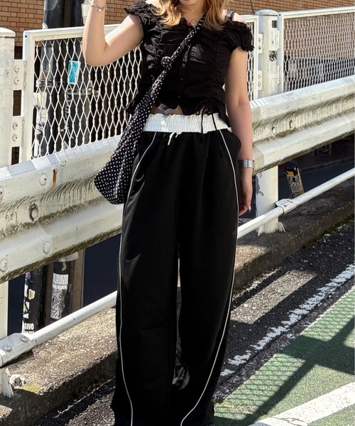 FREE'S MART(フリーズマート)の「◆ドロストリボンフレンチブラウス(シャツ/ブラウス・レディース・ブラック/ブルー/イエロー/ホワイト・FREE)」の10枚目の写真