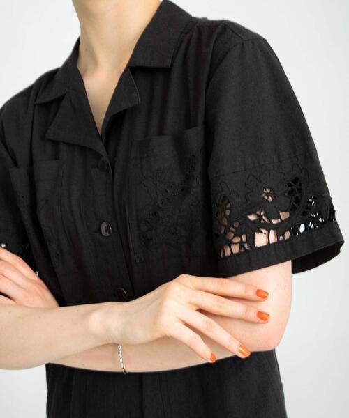 URBAN RESEARCH Sonny Label(アーバンリサーチサニーレーベル)の「エンブロイダリーコットンオールインワン(サロペット/オーバーオール・レディース・ブラック/ブラウン系その他・36/38)」の3枚目の写真