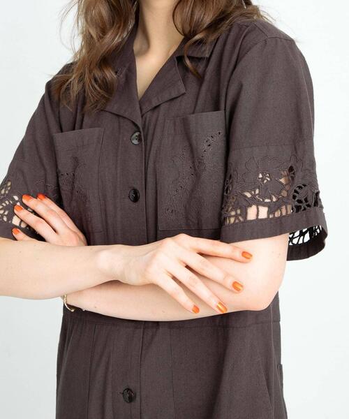 URBAN RESEARCH Sonny Label(アーバンリサーチサニーレーベル)の「エンブロイダリーコットンオールインワン(サロペット/オーバーオール・レディース・ブラック/ブラウン系その他・36/38)」の16枚目の写真