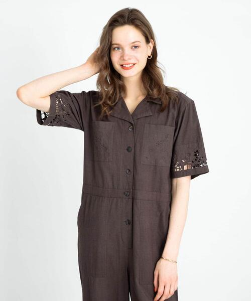 URBAN RESEARCH Sonny Label(アーバンリサーチサニーレーベル)の「エンブロイダリーコットンオールインワン(サロペット/オーバーオール・レディース・ブラック/ブラウン系その他・36/38)」の18枚目の写真