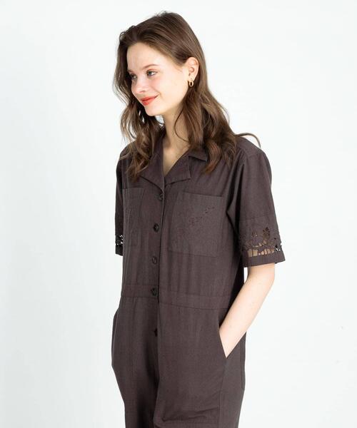 URBAN RESEARCH Sonny Label(アーバンリサーチサニーレーベル)の「エンブロイダリーコットンオールインワン(サロペット/オーバーオール・レディース・ブラック/ブラウン系その他・36/38)」の20枚目の写真