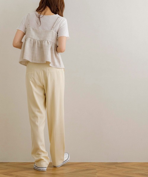 NOAHL（ノアル）の「【NOAHL】MIXリネンライクキャミソールビスチェ（キャミソール・レディース・ライトベージュ/ブラック・FREE）」の13枚目の写真