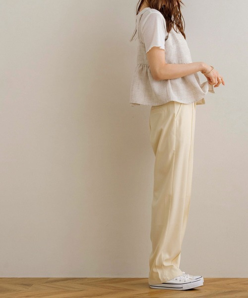 NOAHL（ノアル）の「【NOAHL】MIXリネンライクキャミソールビスチェ（キャミソール・レディース・ライトベージュ/ブラック・FREE）」の18枚目の写真