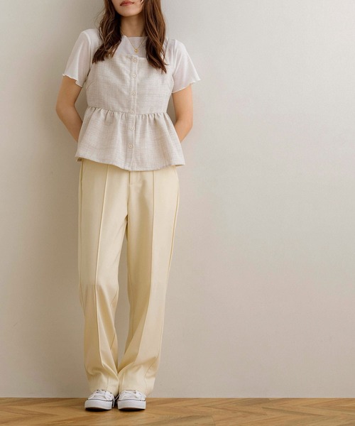 NOAHL（ノアル）の「【NOAHL】MIXリネンライクキャミソールビスチェ（キャミソール・レディース・ライトベージュ/ブラック・FREE）」の19枚目の写真