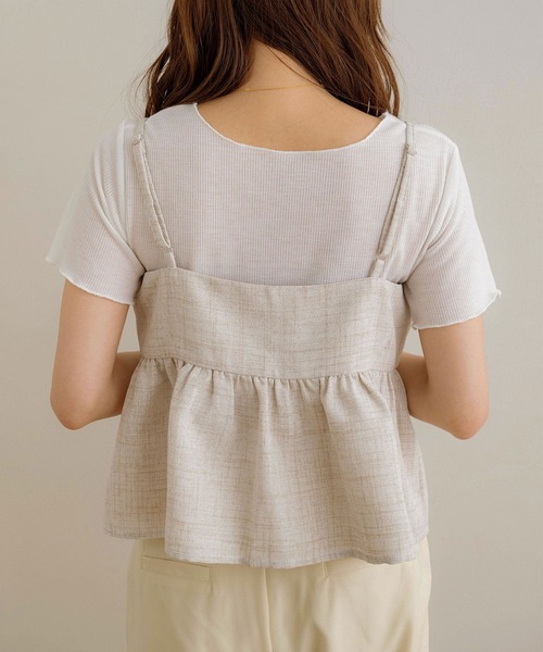 NOAHL（ノアル）の「【NOAHL】MIXリネンライクキャミソールビスチェ（キャミソール・レディース・ライトベージュ/ブラック・FREE）」の21枚目の写真