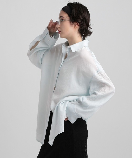 GEORGE'S(ジョージズ)の「シアーデニムBIGシャツ(シャツ/ブラウス・レディース・スカイブルー/ブルー系その他・SMALL/MEDIUM)」の9枚目の写真