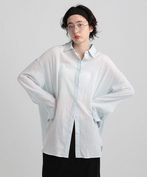 GEORGE'S(ジョージズ)の「シアーデニムBIGシャツ(シャツ/ブラウス・レディース・スカイブルー/ブルー系その他・SMALL/MEDIUM)」の12枚目の写真
