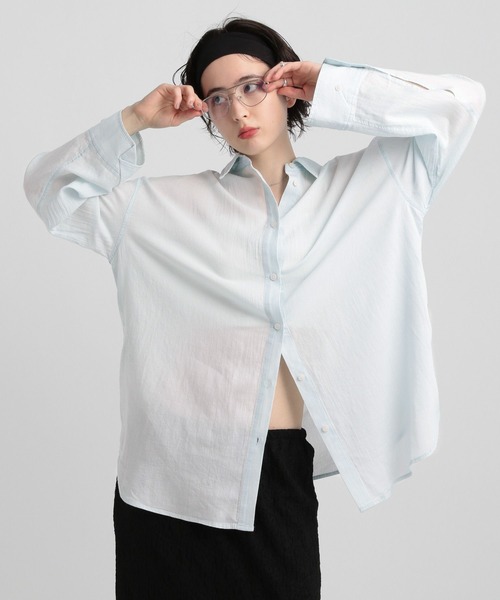 GEORGE'S(ジョージズ)の「シアーデニムBIGシャツ(シャツ/ブラウス・レディース・スカイブルー/ブルー系その他・SMALL/MEDIUM)」の13枚目の写真