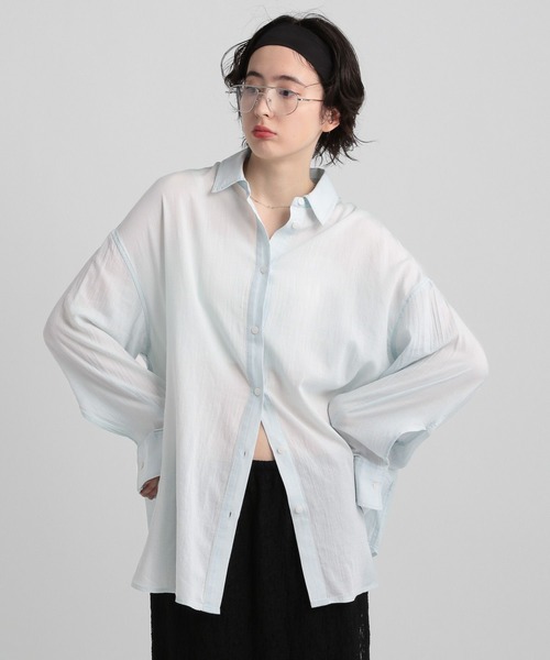 GEORGE'S(ジョージズ)の「シアーデニムBIGシャツ(シャツ/ブラウス・レディース・スカイブルー/ブルー系その他・SMALL/MEDIUM)」の15枚目の写真