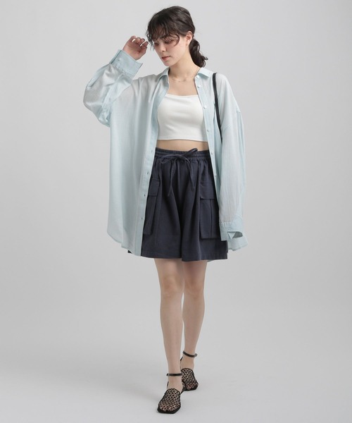 GEORGE'S(ジョージズ)の「シアーデニムBIGシャツ(シャツ/ブラウス・レディース・スカイブルー/ブルー系その他・SMALL/MEDIUM)」の19枚目の写真