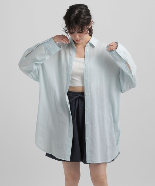 GEORGE'S(ジョージズ)の「シアーデニムBIGシャツ(シャツ/ブラウス・レディース・スカイブルー/ブルー系その他・SMALL/MEDIUM)」の20枚目の写真
