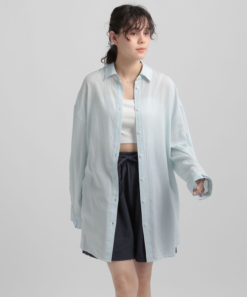 GEORGE'S(ジョージズ)の「シアーデニムBIGシャツ(シャツ/ブラウス・レディース・スカイブルー/ブルー系その他・SMALL/MEDIUM)」の21枚目の写真