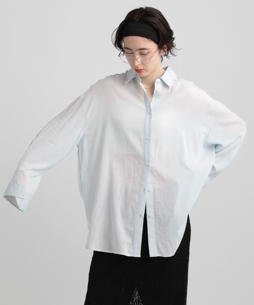 GEORGE'S(ジョージズ)の「シアーデニムBIGシャツ(シャツ/ブラウス・レディース・スカイブルー/ブルー系その他・SMALL/MEDIUM)」の8枚目の写真