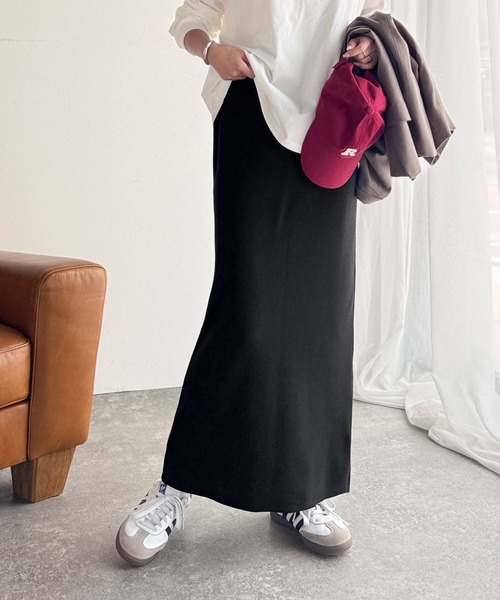 classicalelf（クラシカルエルフ）の「スリット位置自由自在。マルチWAYニットナロースカート（ロング丈）（スカート・レディース・ブラウン/チャコール/ブラック・LARGE/MEDIUM/SMALL/X-LARGE）」の17枚目の写真