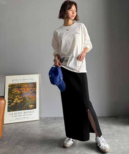 classicalelf（クラシカルエルフ）の「スリット位置自由自在。マルチWAYニットナロースカート（ロング丈）（スカート・レディース・ブラウン/チャコール/ブラック・LARGE/MEDIUM/SMALL/X-LARGE）」の20枚目の写真