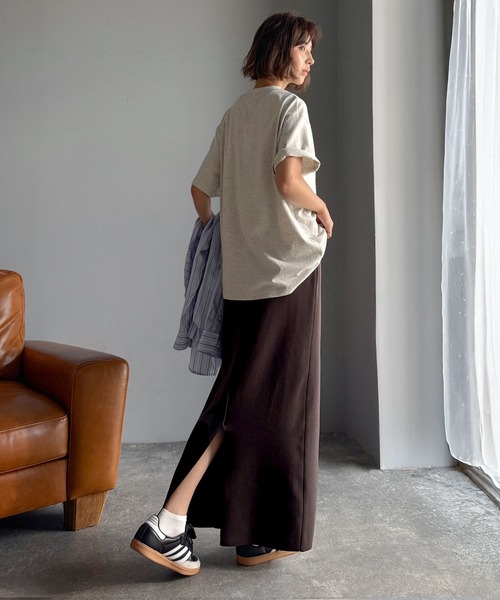 classicalelf（クラシカルエルフ）の「スリット位置自由自在。マルチWAYニットナロースカート（ロング丈）（スカート・レディース・ブラウン/チャコール/ブラック・LARGE/MEDIUM/SMALL/X-LARGE）」の10枚目の写真